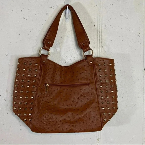 Expressions NYC studded Brown knobby shoulder bag - Picture 3 of 8